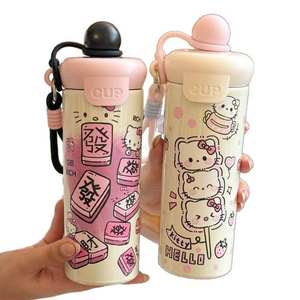 Tasse isotherme grande capacité KT Cat au design attrayant, avec paille mignonne, en acier inoxydable portable - Product Image 2