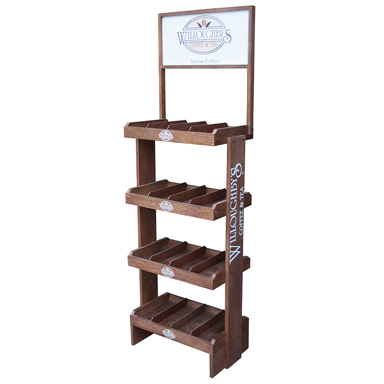 Customized Plywood Display Stand for Cookies Wooden Solidwood Material Dessert Display Shelf for Bakery Shop — view 3