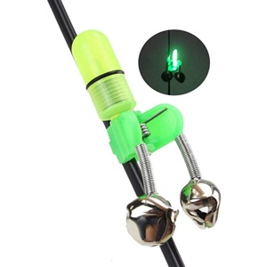 2 couleurs, clochettes de pêche lumineuses, brillent dans le noir, clochettes simples en métal inoxydable, accessoires de pêche, alarme sonore LED - Product Image 3