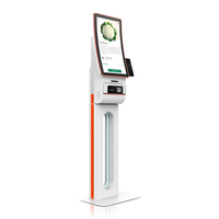 Kiosque de commande automatique de style nouveau pour restaurant QSR, écran tactile incurvé de 23,6 pouces, compatible SDK, utilisation en intérieur, lecteur de code-barres