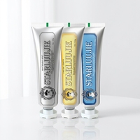 Dentifrice blanchissant à la menthe et au fluorure de haute qualité, formule douce, pour dents sensibles, en tube d'aluminium, élimination des taches, pour vente en gros OEM en usine