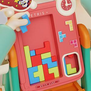 Mainan Edukasi 2 in 1 Papan Gambar Dua Sisi & Balok Puzzle dengan Suara, Meja Melukis untuk Anak-Anak - Product Image 3