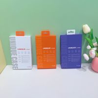 Boîte d'emballage cadeau universelle portable en carton rigide orange et blanc pour téléphones et appareils électroniques, avec conception de logo personnalisé