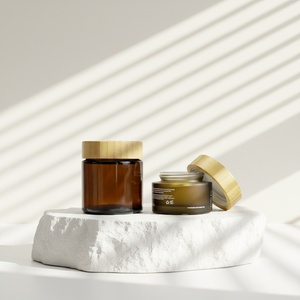 Envase de Crema Facial Cosmética de 30ml 50ml 100ml, Frasco de Vidrio Esmerilado con Tapa de Bambú - Product Image 5