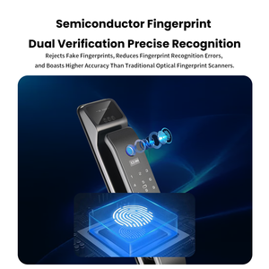 3D Yüz Tanıma, Yüksek Hızlı ve Düşük Yanlış Algılamalı Dahili Kamera ve Tuya Wifi Özellikli Ev Güvenliği Dijital Akıllı Ahşap Kapı Kilidi - Product Image 4