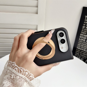 เคสหนังแม่เหล็กแบบมีช่องใส่บัตรพร้อมวงแหวนหมุนได้ 360 องศา สำหรับ iPhone Ultra ป้องกันรอยขีดข่วน กระจกด้านหน้า รองรับการชาร์จไร้สาย - Product Image 4