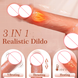 Best-selling Realistic Silicone Large Dildo with <strong>Rubber</strong> Large Ejaculator, Automatic Anal and Vaginal Thrusting Dildo for Women - Product Image 2