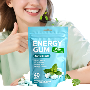 OEM人気商品 無糖 脳機能促進 エナジーチューイングガム ペパーミント風味 精神集中力向上 ミント カフェインサプリメント - Product Image 1