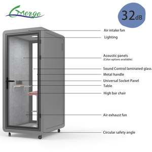 Diseño moderno montado móvil portátil reunión trabajo <span class=keywords><strong>Estudio</strong></span> Vocal silencio privado 0ffice Pod cobertizo cabina insonorizada acústica - Product Image 3
