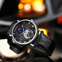 Nouvelle montre automatique de luxe pour homme Starlight Moon Phase - Montre-bracelet mécanique étanche de haute qualité avec cadran lumineux