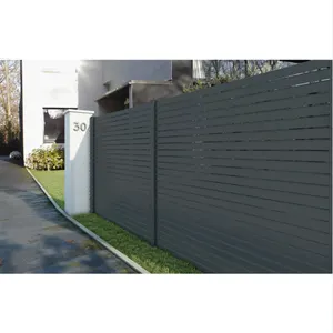 Customized Outdoor Aluminium Garden Fencing Aluminium Privacy Post Galvanized Fence Panels With Horizontal Slats