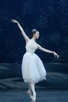 Vestido de Ballet Largo Romántico con Tirantes Finos y Adornos Blancos para Mujer, Disfraz de Bailarina para Representación Escénica de El Lago de los Cisnes