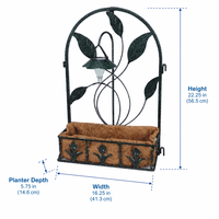 Support de plante solaire écologique avec paniers rectangulaires en fibre de coco et cadre en fer forgé pour la décoration de jardin et de patio, usage quotidien