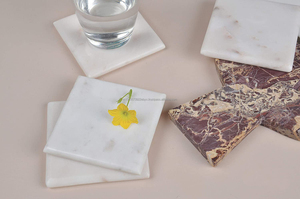 Sous-verres ronds en marbre classiques de luxe Lot de 4 sous-verres à thé écologiques pour salle à manger disponibles au prix de gros - Product Image 5