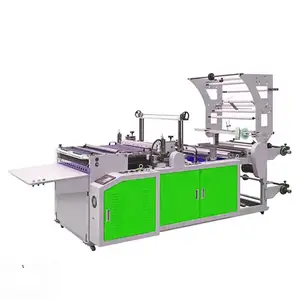 Flat Bottom Insert plastic Bags Gusseted Flat Bottom clear pp PE bag making machine with D handing punching