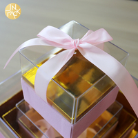 EN PACK acrylique boîte vide en plastique stockage boîte-cadeau emballage cadeau de luxe boîte de noël emballage avec ruban arc