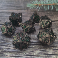Dungeons & Dragons Polyhedral Square Luxury 1-Piece Metal Zinc Alloy 7-Piece Skill Dice Set Eco-Friendly Board Games Gifts