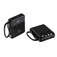 Promotion DX270 : Mini Powerbanks portables ultra-minces Li-Polymère à charge rapide avec câbles intégrés, chargeur rapide 10000 mAh, produit économique