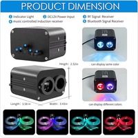 20W 1100PC Dual Port RGB LED Starry Sky Star para Universal Car Starlight Aplicación remota Control de música Auto Fibra óptica Luz ambiental