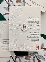 Invitaciones de Boda de Alta Gama con Impresión Tipográfica, Papel Grueso de Algodón, Diseño Floral en Relieve, Personalizables