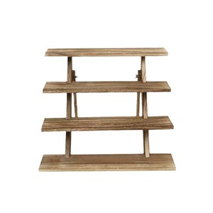 Présentoir en bois à 4 niveaux, style rustique, pour gâteaux, desserts et figurines, polyvalent, durable, couleur bois naturel - Product Image 5