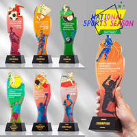 Nouveau design 2026 : Trophée et médaille sportifs en or et cristal, récompense pour les compétitions de badminton, football, tennis de table, basketball et tennis