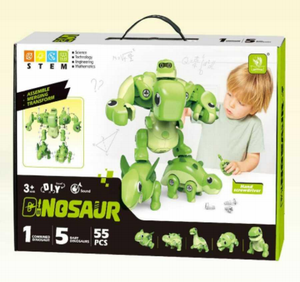 ของเล่นตัวต่อไดโนเสาร์ STEM 55 ชิ้น 3+ ชุดสร้างสรรค์แปลงร่างได้ ชุดของเล่นวิทยาศาสตร์วิศวกรรมเพื่อการศึกษา - Product Image 3