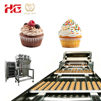 HG Volledig Automatische Custard Gevulde Cupcake Productielijn Custard Gevulde Cupcake Bakkerij Systeem met Multi-zone Tunnel Oven