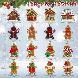 16pcs Handmade Wooden Cute <b>Gingerbread</b> <b>Men</b> Winter Home Party <b>Decorations</b> Christmas Tree Hanging Ornaments - Product Image 4