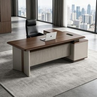 Bureau de direction moderne en forme de L avec design modulaire, montage facile, en bois, pour hôtels et villas