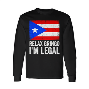 Camiseta de manga larga con bandera de Puerto Rico, Relax Gringo I'm Legal - Product Image 2