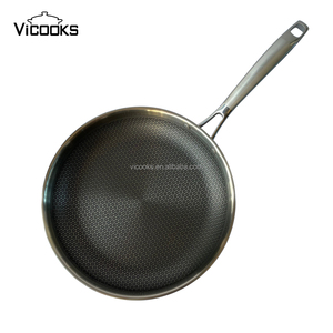 Stainless steel kitchenware honeycomb non stick coating frying pan pans