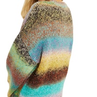 Pull en maille dégradé ombré pour femme, mélange laine et cachemire, col rond, manches longues, coupe décontractée, automne-hiver, vente en gros sur mesure