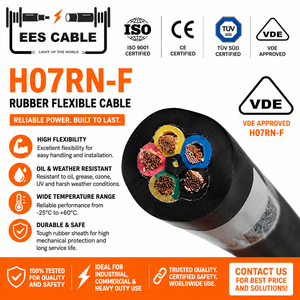 Cable de Goma Personalizado H07RN-F de 5 Núcleos VDE 5G0.75-5G240mm2, Cable H05RN-F SJTOW SEOOW SJEOOW H07RNF para <span class=keywords><strong>Europa</strong></span> - Product Image 1