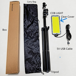 ไฟฉายพกพาแบบชาร์จ USB 8W ปรับความสูงได้ ใช้สำหรับตั้งแคมป์ ตกปลา ขับรถ หรือใช้งานกลางแจ้ง - Product Image 2