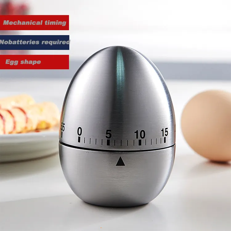 Yaratıcı mekanik yumurta mutfak zamanlayıcı mutfak zamanlayıcısı Alarm 55 dakika paslanmaz çelik mutfak mutfak zamanlayıcı