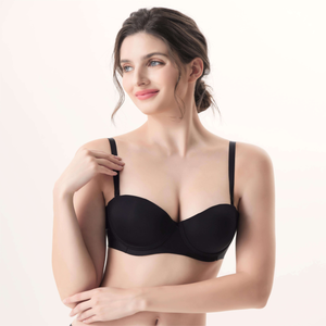 2024 Phụ Nữ Sexy Áo Ngực Rắn Áo Ngực <span class=keywords><strong>3</strong></span> Móc Cắt Laser Nylon Spandex Nửa Cup Bralete Cho Famale - Product Image 1