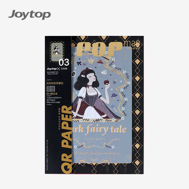 Joytop — bloc notes de conte de fées foncé pour filles, étiquette B5, Vintage, en fer argenté, vente en gros, 2258, 40 feuilles