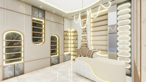 Lujo respetuoso con el medio ambiente Heavy Duty LED Iluminación Fragancia Tienda Isla Mostrador Cosméticos Escaparate Perfume Estantes de exhibición para la tienda - Product Image 6