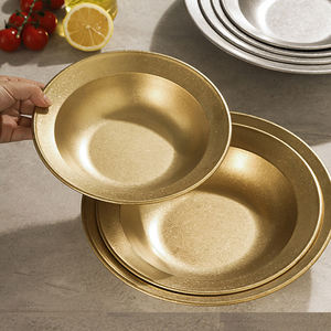 Cuencos de <span class=keywords><strong>Ramen</strong></span> de acero inoxidable 304 gris nieve, plato de fideos fríos de fruta gruesa, utensilios de estilo Retro para platos de ensalada de cocina - Product Image 2