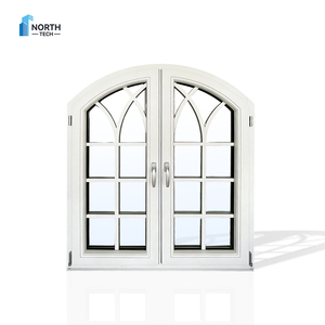 Vente en gros Fenêtre en bois plaquée aluminium Design Fenêtre française Fenêtre cintrée en bois - Product Image 6