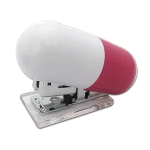 Hot Koop Promotionele Ziekenhuis Medische Mini Plastic Pil Capsule Vormige Nietmachine Boek Riool Ondersteuning Oem Mini Nietmachine