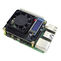 Carte d'extension de ventilateur de refroidissement pour Raspberry Pi 5/4B/3B+ avec lumière RGB et module de ventilateur intelligent à contrôle de température