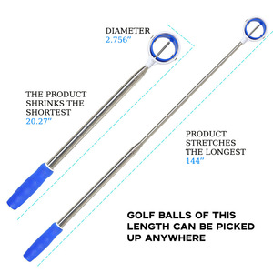 <b>Golf</b> Ball Retriever With Extendable Metal Rod Blue And Yellow Handle For Outdoor <b>Golf</b> Practice And Training Use - Product Image 4