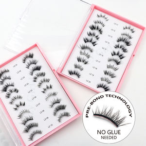 Lazy Girl Lash Pas besoin de colle <span class=keywords><strong>Faux</strong></span> <span class=keywords><strong>cils</strong></span> Auto-adhésif Pré-collé Appuyez sur Demi-bande Nature Lashes - Product Image 2