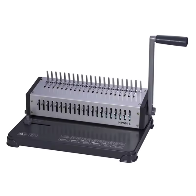 WD-5016 A4 Desktop Office Binding Machine Manual Plastic Comb & 21-Hole Rubber Ring Paper Folder for Documents