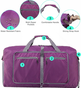 60L große faltbare wasserdichte Sporttasche Reisetasche über Nacht - Product Image 3