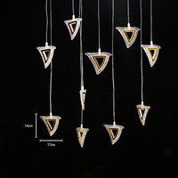 Nouvelle Suspension Acrylique 10 Têtes en Forme de Losange pour Mariage, Luminaire Festif Ambiance Guirlande Lumineuse