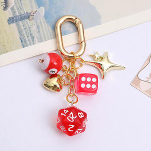 Sáng Tạo xúc xắc bida nhựa <span class=keywords><strong>Keychain</strong></span>, hình trái tim ngôi sao vàng <span class=keywords><strong>Keychain</strong></span>, trường hợp tai nghe, túi Mặt dây chuyền, quyến rũ xe <span class=keywords><strong>Keychain</strong></span> Quà Tặng - Product Image 5