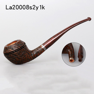 Muxiang Tobacco Pipe Bent Type Solid Wood With Vulcanized Rubber Mouthpiece For Smoking - Product Image 2